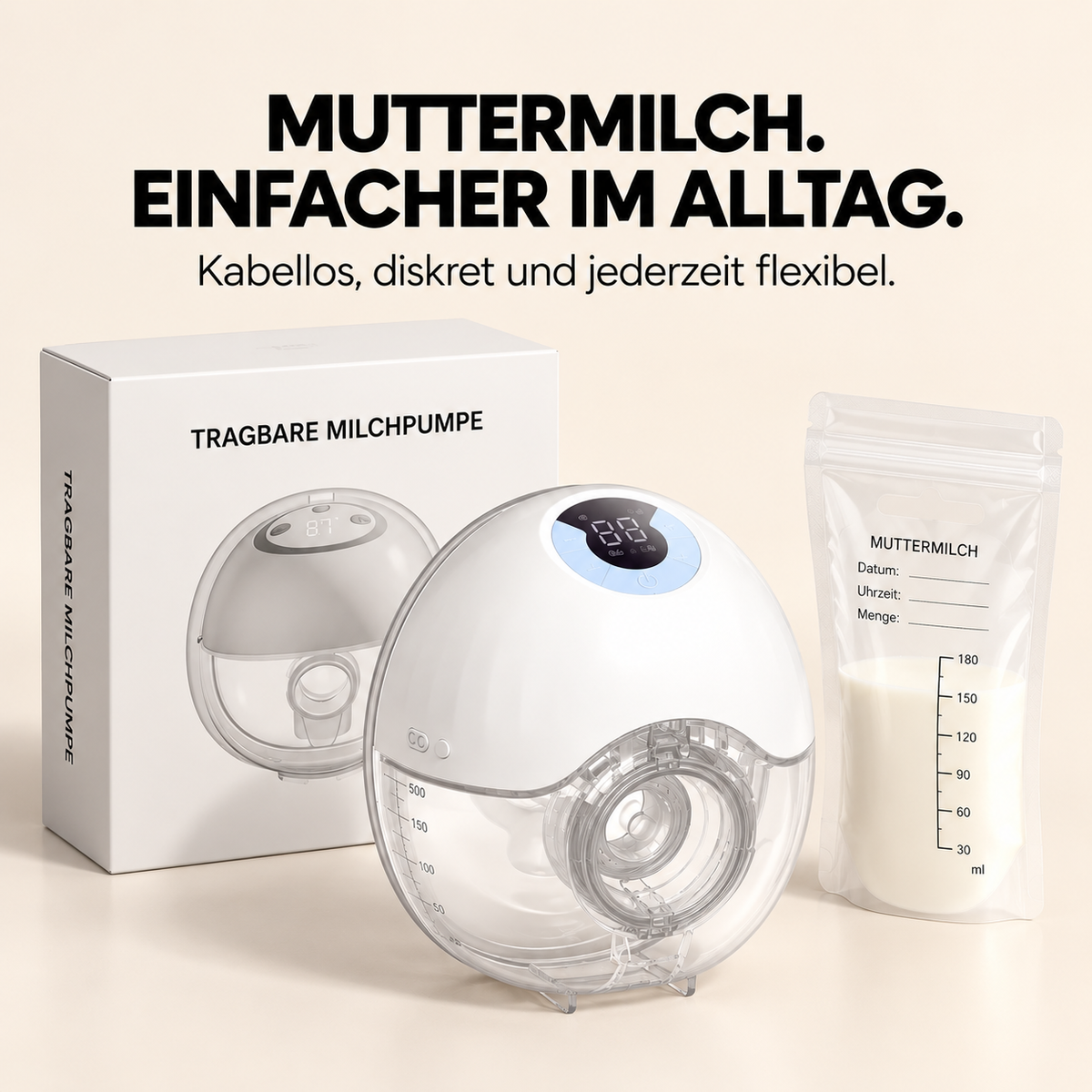 Milena - Freihändige Milchpumpe für unterwegs
